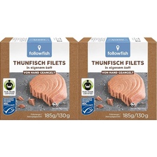 followfish MSC Thunfisch Filets im eigenen Saft, 185 g (Packung mit 2)