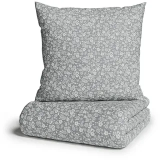 otto home my home Bettwäsche »Mariby« 2 Stk., tlg. mit feinem Blümchen Design, skandinavisch, romantische Bettwäsche, grau,
