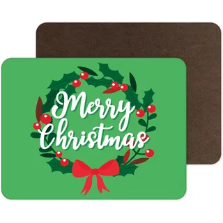 Lustige Neuheit Weihnachten Platzsets | Tischset Essen Tischmatte Geschirr | Frohe Weihnachten Stechpalmenbusch | Lustiges Witz-Tischzubehör | PM3