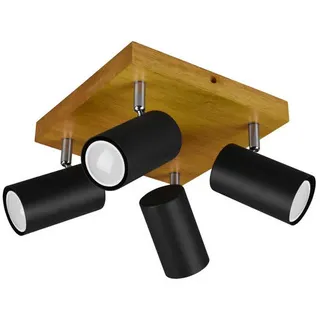 Trio Marley 4 GU10 Holz Metall schwarz matt (812400432)