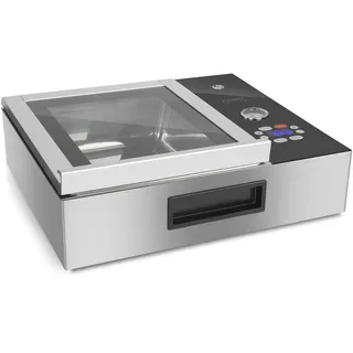 CASO Design Caso VacuChef Slim-Line Kammervakuumierer aus Edelstahl, Ultra flaches Design, starke Vakuumpumpe 72 Liter/Minute, inkl. 30 Profi Folienbeutel