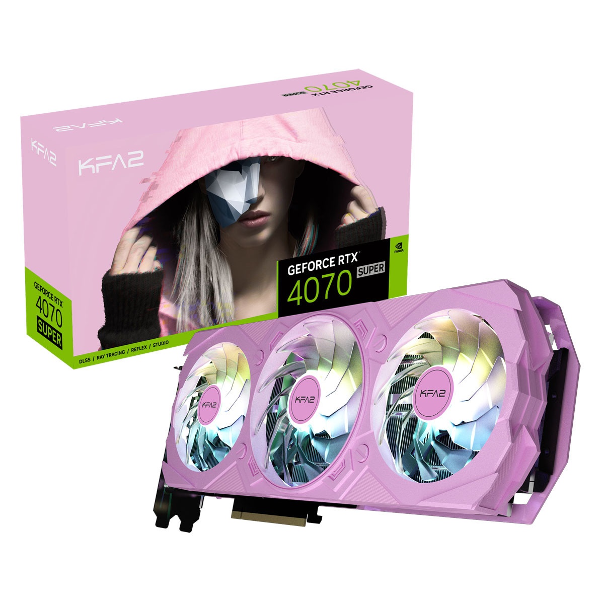 Bild von GeForce RTX 4070 SUPER EX Gamer Pink (1-Click OC), 12GB GDDR6X, HDMI, 3x DP (47SOM7MD7LKK)