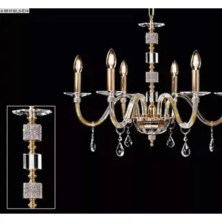 Kristall Deckenleuchte Kerzenlampe Deckenlampe Stil Design - Gold