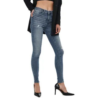 Only Damen ONLPOWER Mid Push UP Skinny Fit Jeans Medium Blue Denim,