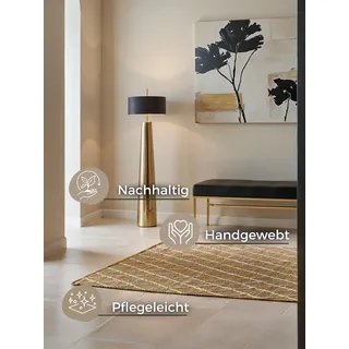 HANSE HOME Kunu Juteteppich 200 x 300 cm Natur Gold Weiß