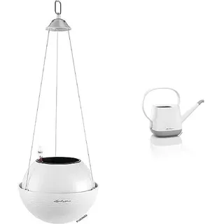 Lechuza BOLA BOLA - Hängepflanzenhalter, Modern, Weiß, Rillenstruktur, UV-beständig, Outdoor