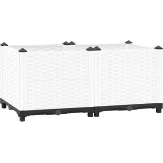 vidaXL Hochbeet 80x40x38 cm Polypropylen - Weiß