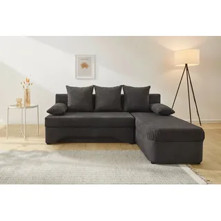 Jockenhöfer Gruppe Ecksofa »L-Form, B: 191 cm« mit Bettfunktion & Bettkasten, Unser Dauertiefpreis, grau