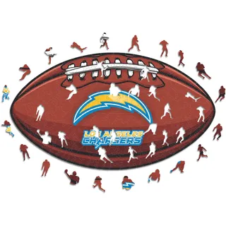 Iconic Puzzles, Los Angeles Chargers Crest, 100% ökologisch nachhaltiges Holzpuzzle mit offizieller Lizenz, Größe S, 150 Teile