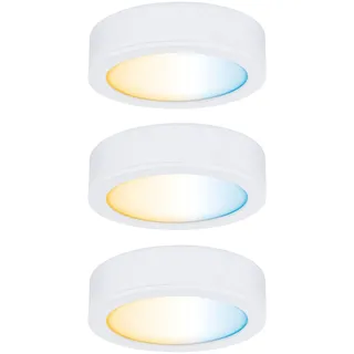 Paulmann Unterschrankleuchte Clever Connect Disc 3x2,1W 12 VADC 2700-6500K 12V Weiß matt/Kunststoff« 3, Stk., Tageslichtweiß Starter-Set, weiß,
