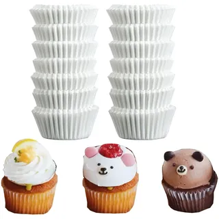 300 Stk Muffinförmchen Papier Mini Muffins Papierförmchen Muffinform Backförmchen Cupcake Förmchen Minimuffinform Muffin Backform Pralinenförmchen Papier für Geburtstag Hochzeit Party (Weiß)