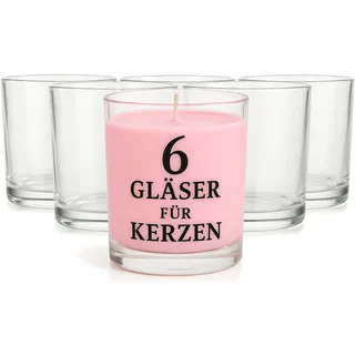 glasmark krosno 1992 Kerzenglas Set 6 Stück Transparent