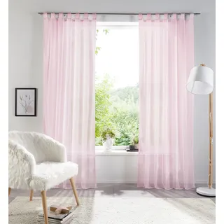 Gardine OTTO HOME "XANA" Gr. 1, rosa (rose), B:145cm H:145cm, Voile, Polyester, Gardinen, Gardine, Bestseller, einfarbig, 1 bzw. 2 Schals, pflegeleicht, preiswert, Topseller