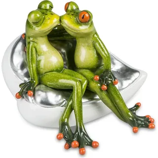 Lustige Frösche Figur Frosch Froschpaar auf Couch  Poly 13 cm - Bunt