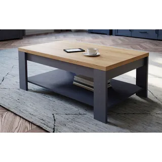 Forte Möbel Bohol Couchtisch, Holzwerkstoff, Riviera Eiche/Navy Eiche, B x H x T: 100 x 45,7 x 60 cm