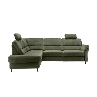 Livetastic Ecksofa , Olivgrün , Textil , Buche , L-Form , 266x190 cm , Made in Eu , seitenverkehrt erhältlich, Rücken echt, motorische Relaxfunktion, USB-Anschluss, Herz-Waage-Funktion, USB-C-Anschluss , Wohnzimmer, Sofas & Couches, Wohnlandschaften, Ecksofas