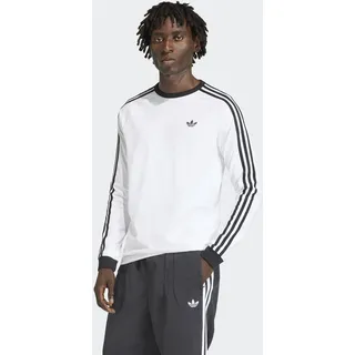 Langarmshirt ADIDAS ORIGINALS "3-STREIFEN LONGSLEEVE", Herren, Gr. S, weiß, Obermaterial: 100% Baumwolle, Rundhals, Shirts Langarmshirt
