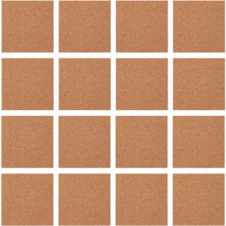 16 Stück Korkplatte Selbstklebend,Korkmatte,Kork,1mm Dick Korkplatten,Rechteckig Selbstklebende für Untersetzer, Tischdekoration,Wanddekoration,DIY Korkuntersetzer,Sheets,Backing,Coasters,Eckig,Korken