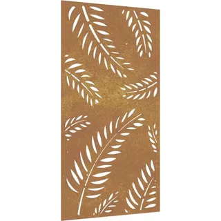 Garten-Wanddeko 105x55 cm Cortenstahl Blatt-Design - Braun
