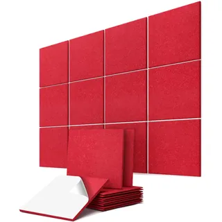 vilz 12 Stück Schallabsorber Panel Akustik aus recyceltem Filz - Akustikplatten Schalldämmung 250x250x9 mm