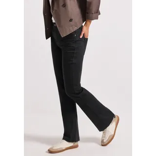 STREET ONE Damen 3716435 Bootcut Jeans, Black Clean Washed, 31W / 32L EU