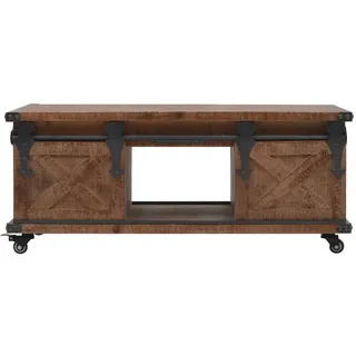 vidaXL Couchtisch Massivholz Tanne 91x51x38 cm Braun - Braun