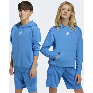 Kapuzensweatshirt ADIDAS SPORTSWEAR "ESSENTIALS KIDS HOODIE", Kinder, Gr. 164, blau (ray blau, weiß), Obermaterial: 71% Baumwolle, 29% Polyester, normal, Rundhals, angesetztes Bündchen, Sweatshirts Kapuzensweatshirt, für Kinder, mit Kapuze, ohne Verschluss