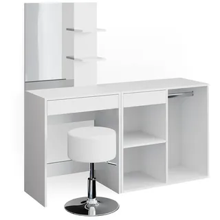 Vicco Schminktisch Isabelle, Weiß, 140 cm mit Hocker