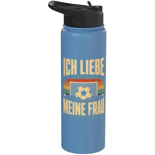 Ich Liebe Meine Frau Fernseher Freigibt Fußball Spieltag Stainless Steel Insulated Water Bottle