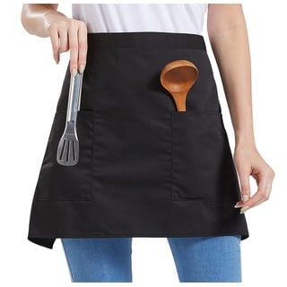 Nanxson Taille Schürze Küchenschürze Kochschürze Kellnerschürze Arbeitsschürze Bistroschürze mit 2 Taschen für Küche, Restaurant, Café AL8029