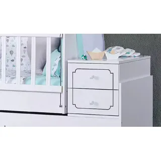 Kinderbett Säugling Baby Betten Kleinkind Bett Holzbett Weiß mit Regalen - Weiß