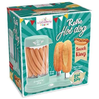 ScrapCooking 601 Hot Dog Maker Maschine-Kapazität 12 Würstchen & 2 Brötchen-Vintage-Retro-Stil für Partys Barbecues Feste Kirmes Geburstag-Grün-0601, Lebensmittelechter Kunststoff, weiß - Grün, Weiß