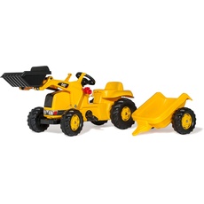 Rolly Toys rollyKid CAT Trettraktor mit Anhänger (für Kinder von 2,5 bis 5 Jahren, Heckkupplung) 023288