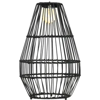 Outsunny Solarleuchte, Rattan Solarlampe mit Lichtsensor für Balkon, Terrasse