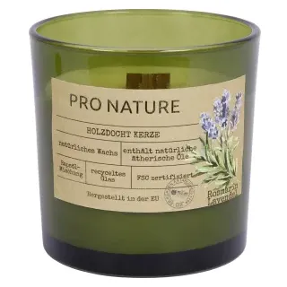 Müller Kerzen Duftglas PRO NATURE, (Ø x H): 100 x 100 mm , Recyceltes Duftkerzenglas aus natürlichen Wachsen und Rapsöl, 1 Packung = 6 Stück, Rosmarin & Lavendel