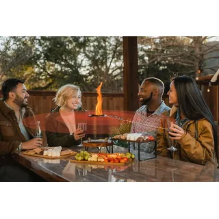 Tisch Feuerkorb XL - Raucharm und Nachhaltig, Für Stadt und Garten, Funktioniert mit Holz oder Pellets, Inklusive Ständer und Tragetasche