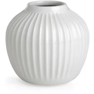 Kähler Vase H13 cm Hammershøi dänisches Design für Blumen Handarbeit, Weiss