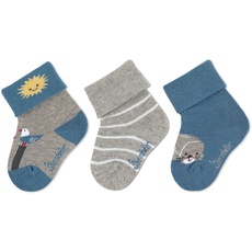 Sterntaler Unisex Kinder Baby-söckchen 3er-pack Möven Socken, Hellgrau Melange, 16 EU
