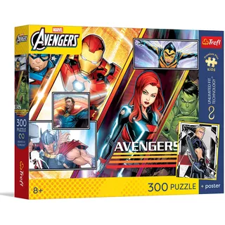 Trefl - Puzzle 300 Teile, Die Stärke der Mannschaften, The Avengers, 8+ | Premium Plus UFT, Zusammenstecken, Sammlerposter im Set, Förderung von Konzentration und Beobachtungsgabe, hohe Qualität