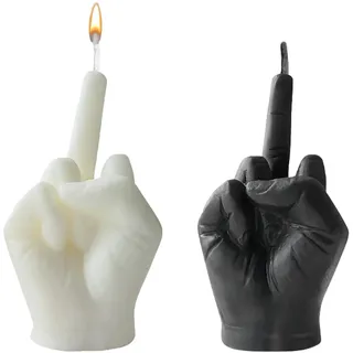 LIUYIDM Mittelfinger Kerzenform 2 Stück Stinkefinger Kerze Personalisiert und Interessant Dänische Kerzen Natürliche Sojabohnen Mittelfinger Kerze, Geeignet für Scherzgeschenke, Lustige Dekorationen
