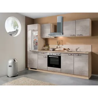 Welnova Küchenblock , Eichefarben, Hellgrau , Holzwerkstoff , 1 Schubladen , 270 cm , in den Filialen seitenverkehrt erhältlich , Küchen, Küchenzeilen & Küchenblöcke, Küchenzeilen, Küchenzeilen mit Geräten