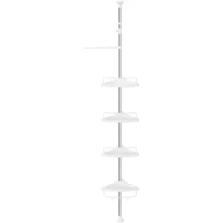 Duschregal , Weiß , Metall, Kunststoff , 35x95-300x25 cm , höhenverstellbar , Badezimmer, Baden & Duschen, Duschregale & Duschablagen