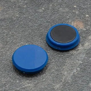 10 Büromagnet, rund 24 mm | blau, Kunststoff|Ferrit