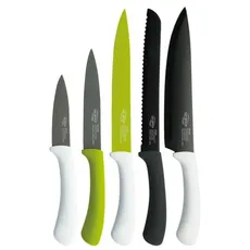 San Ignacio Compact - 5 -Stück Edelstahlmesser Set - 1 Kochmesser 20 cm + 1 Messerbrot 32 cm + 1 12 cm Slicer -Messer - 1 Multi -Catusing -Messer - 1 Mondador -Messer