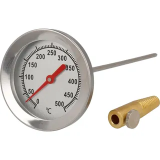 500°C Grillthermometer Wasserdicht für BBQ Smoker Grill mit Sonde 30cm lang Temperaturfühler Thermometer Komplett aus Edelstahl