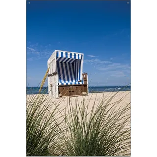 Wallario Outdoor-Poster für Garten oder Balkon, Motiv Strandkorb, in ca. 61 x 91,50 cm - Schwarz