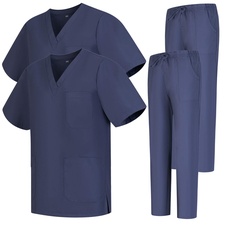 MISEMIYA - Pack * 2 Pcs - Unisex-Schrubb-Set - Medizinische Uniform mit Oberteil und Hose ref.2-8178 - X-Small, Grau 68