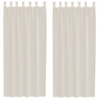 vidaXL Voile Vorhänge mit Lasche 2 Stk. Creme - Creme