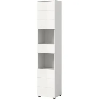 inn.furn Badschrank Hochschrank 38 x 190 cm Weiß Hochglanz Holz