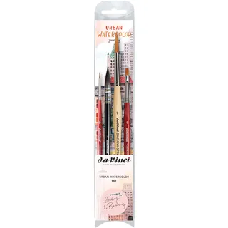 da Vinci | Signature | Urban Watercolor Journey Set by May & Berry| Aquarellmalerei | Künstlerpinsel | Verwaschpinsel | Made in Germany | Set | Größe 0